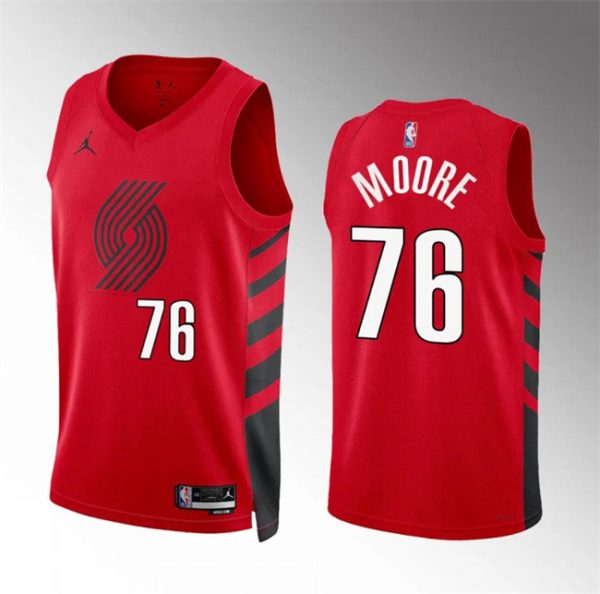 Men Portland Trail Blazers #76 Taze Moore Red Statement Edition Stitched Basketball Jersey