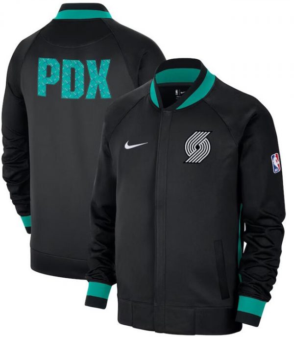 Men Portland Trail Blazers Black 2022/23 City Edition Showtime Thermaflex Full-Zip Jacket