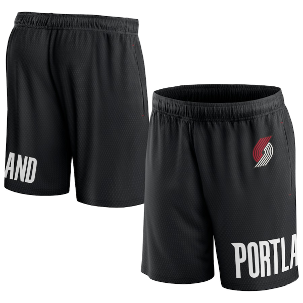 Men Portland Trail Blazers Black Free Throw Mesh Shorts