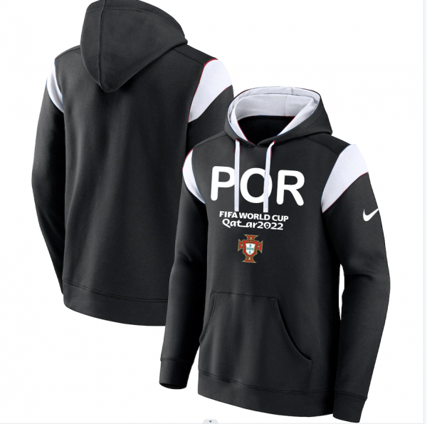 Men Portugal Black 2022 FIFA World Cup Soccer Hoodie