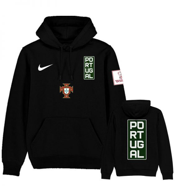Men Portugal Black 2022 FIFA World Cup Soccer Hoodie