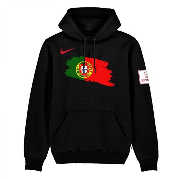 Men Portugal Black 2022 FIFA World Cup Soccer Hoodie
