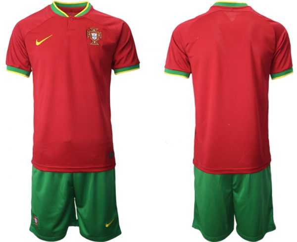 Men Portugal Blank Red Home Soccer Jersey Suit