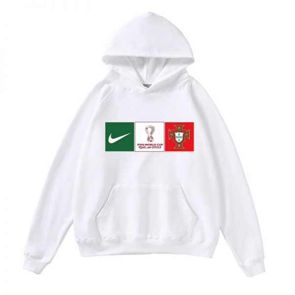 Men Portugal World Cup Soccer Hoodie White