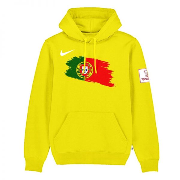 Men Portugal Yellow 2022 FIFA World Cup Soccer Hoodie
