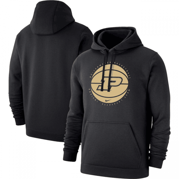 Men Purdue Boilermakers Black Basketball Pullover Hoodie