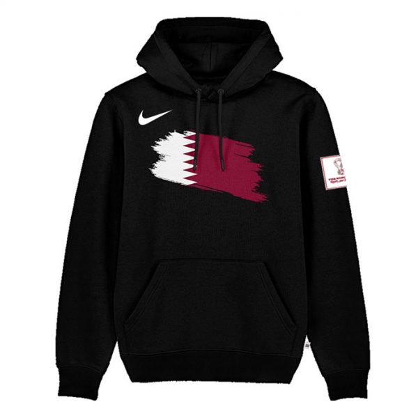 Men Qatar FIFA World Cup Soccer Hoodie Black