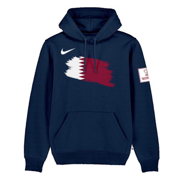 Men Qatar FIFA World Cup Soccer Hoodie Navy