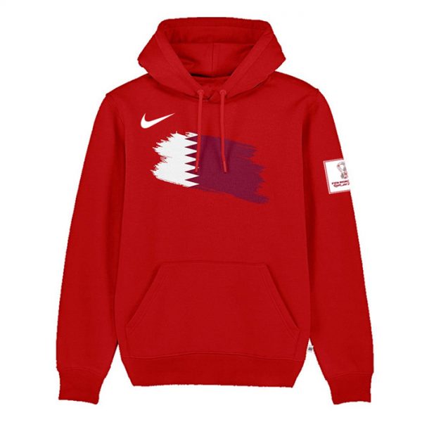 Men Qatar FIFA World Cup Soccer Hoodie Red