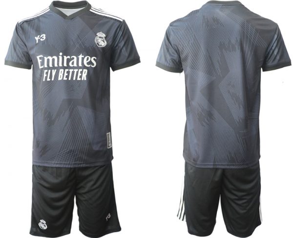 Men Real Madrid Blank 22/23 Black Soccer Jersey Suit