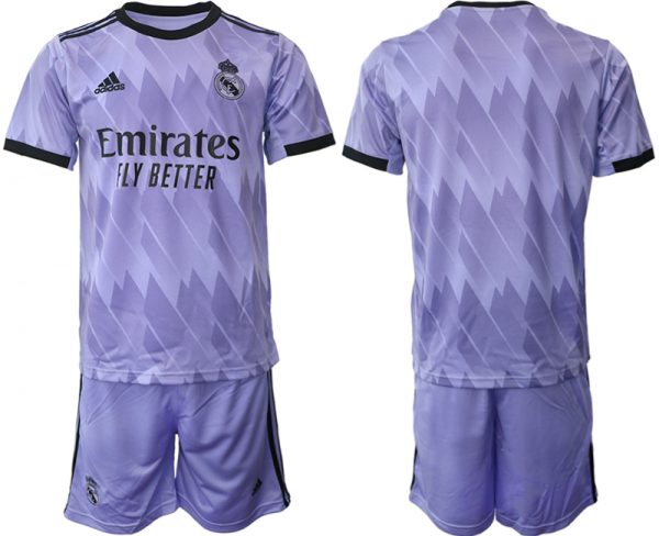 Men Real Madrid Blank 22/23 Purple Away Soccer Jersey Suit