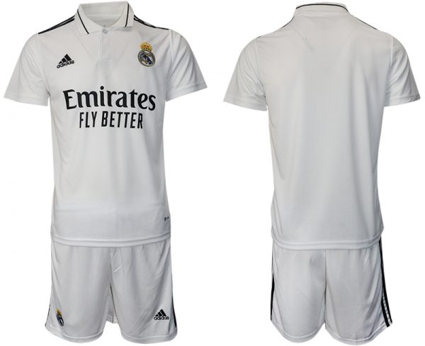 Men Real Madrid Blank 22/23 White Home Soccer Jersey Suit