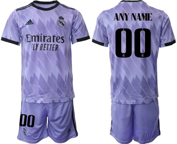 Real Madrid Custom 22/23 Purple Away Soccer Jersey Suit