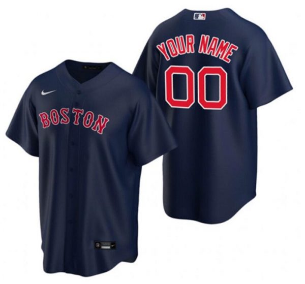 Red Sox White ACTIVE PLAYER Custom Navy Cool Base Stitched Baseball Jersey