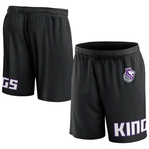 Men Sacramento Kings Black Free Throw Mesh Shorts
