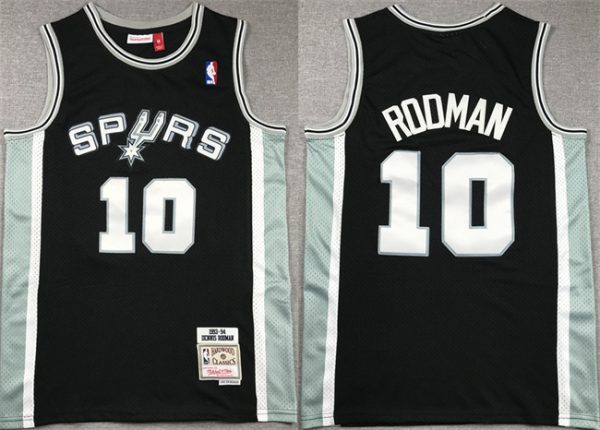 Men San Antonio Spurs #10 Dennis Rodman Black Stitched Jersey