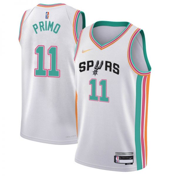 Men San Antonio Spurs #11 Joshua Primo White City Edition Stitched Jersey