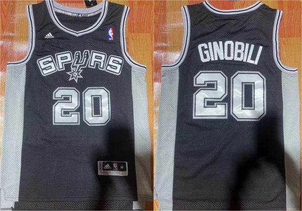 Men San Antonio Spurs #20 Manu Ginobili Black Stitched Basketball Jersey