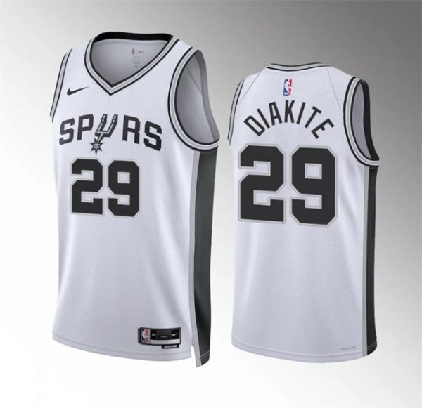 Men San Antonio Spurs #29 Mamadi Diakite White Association Edition Stitched Basketball Jersey