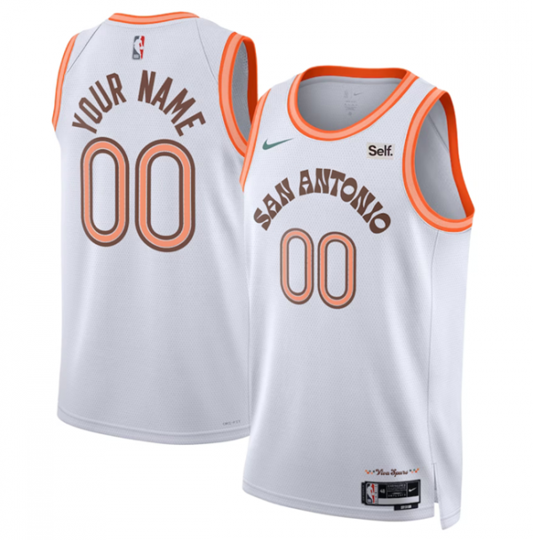 San Antonio Spurs Active Player Custom White 2023/24 City Edition Stitched Basketball Jersey