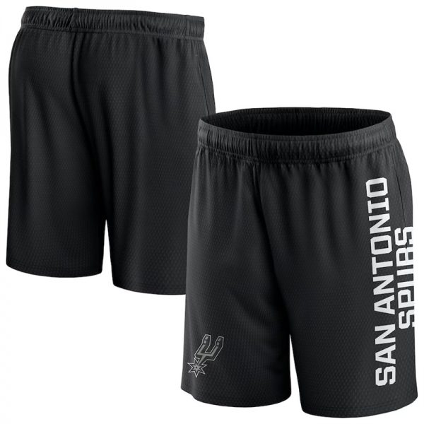 Men San Antonio Spurs Black Post Up Mesh Shorts(Run Small)