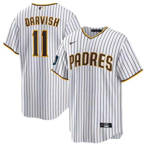 Men San Diego Padres #11 Yu Darvish White 2024 World Tour Seoul Series Home Stitched Baseball Jersey