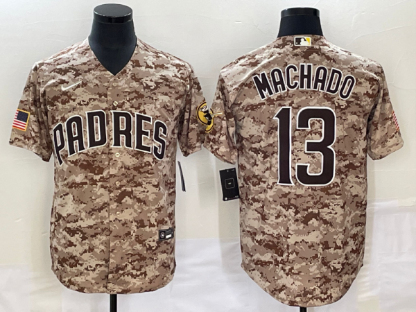 Men San Diego Padres #13 Manny Machado Camo Cool Base Stitched Jersey