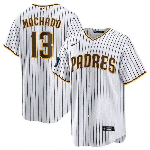 Men San Diego Padres #13 Manny Machado White 2024 World Tour Seoul Series Home Stitched Baseball Jersey