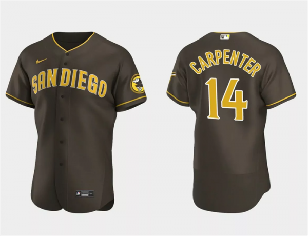 Men San Diego Padres #14 Matt Carpenter Brown Flex Base Stitched Baseball Jersey