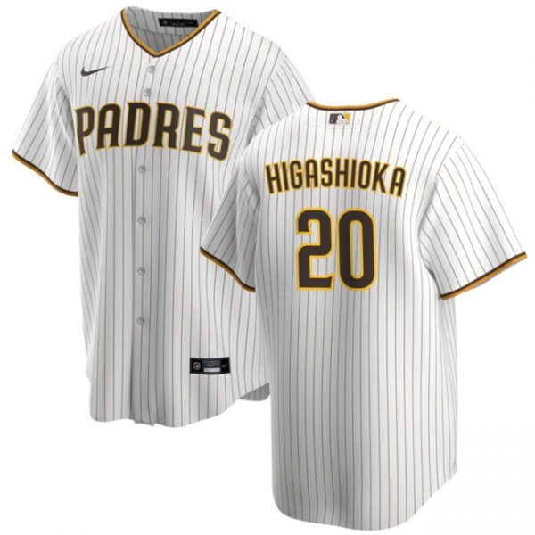 Men San Diego Padres #20 Kyle Higashioka White Cool Base Stitched Baseball Jersey