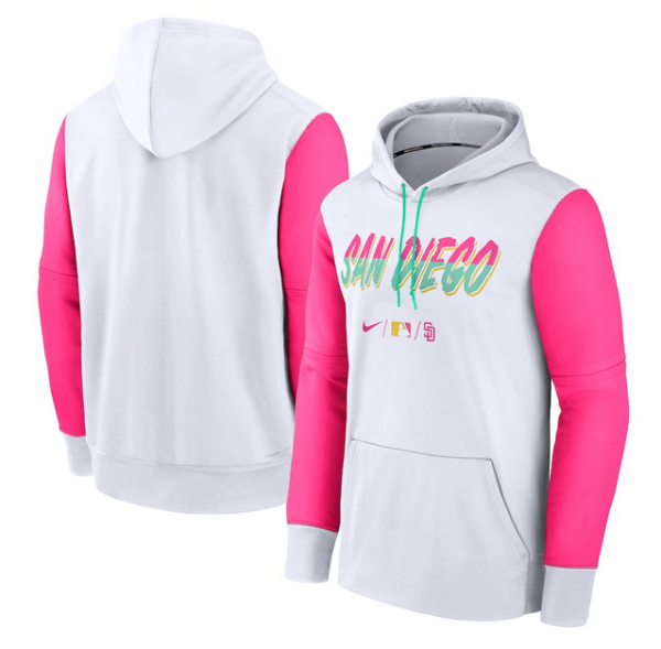 Men San Diego Padres 2022 White City Connect Pullover Hoodie