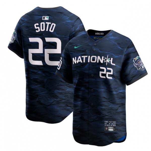Men San Diego Padres #22 Juan Soto Royal 2023 All-star Cool Base Stitched Baseball Jersey