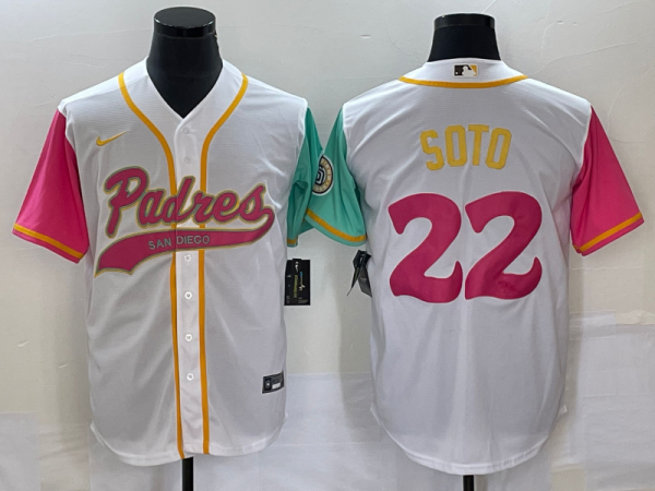 Men San Diego Padres #22 Juan Soto White City Connect Cool Base Stitched Baseball Jersey