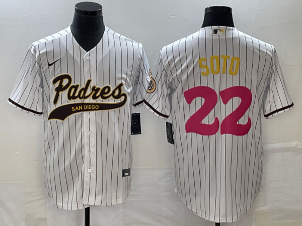 Men San Diego Padres #22 Juan Soto White Cool Base Stitched Baseball Jersey