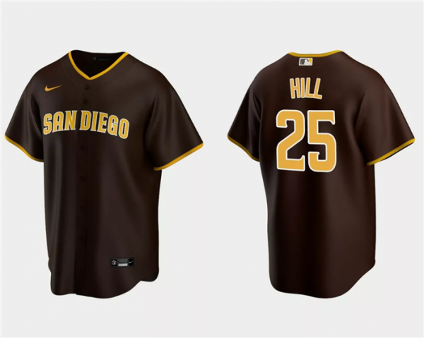 Men San Diego Padres #25 Tim Hill Brown Cool Base Stitched Jersey