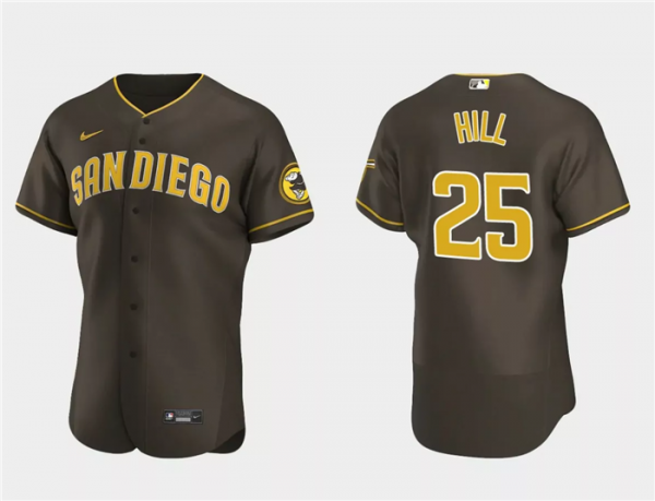 Men San Diego Padres #25 Tim Hill Brown Flex Base Stitched Baseball Jersey
