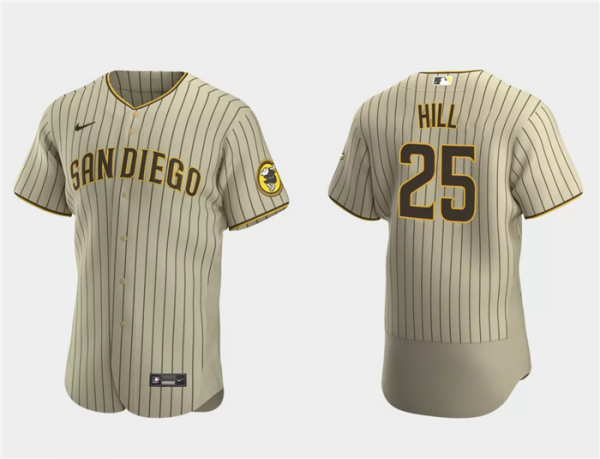 Men San Diego Padres #25 Tim Hill Tan Flex Base Stitched Baseball Jersey
