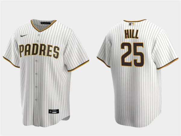 Men San Diego Padres #25 Tim Hill White Cool Base Stitched Jersey