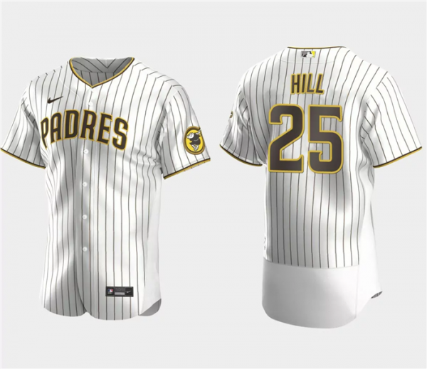 Men San Diego Padres #25 Tim Hill White Flex Base Stitched Baseball Jersey