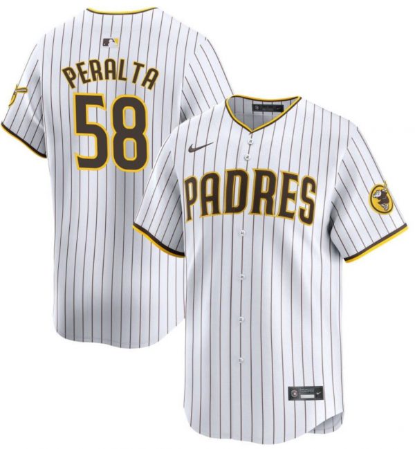 Men San Diego Padres #58 Wandy Peralta White Cool Base Stitched Baseball Jersey