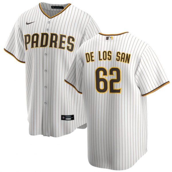 Men San Diego Padres #62 Enyel De Los Santos White Cool Base Stitched Baseball Jersey