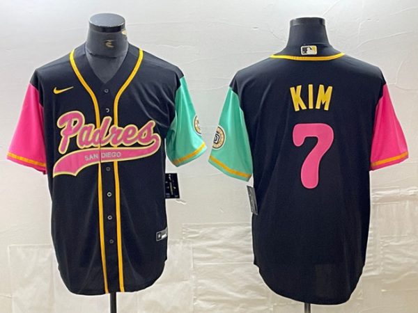 Men San Diego Padres #7 Ha-Seong Kim Black City Connect Cool Base Stitched Baseball Jersey