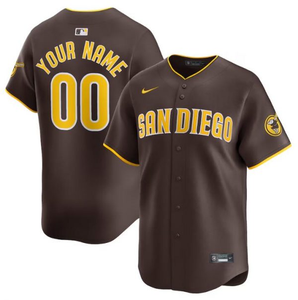 San Diego Padres Active Player Custom Brown 2024 Away Limited Stitched Baseball Jersey