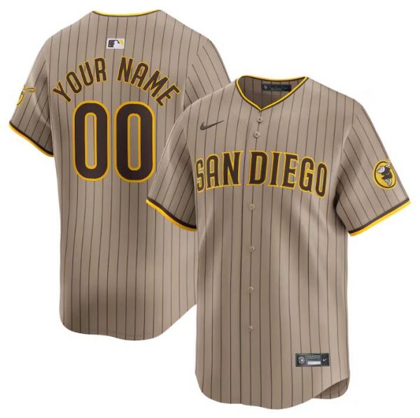 San Diego Padres Active Player Custom Tan 2024 Alternate Limited Stitched Baseball Jersey