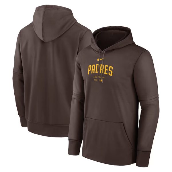 Men San Diego Padres Brown Collection Practice Performance Pullover Hoodie
