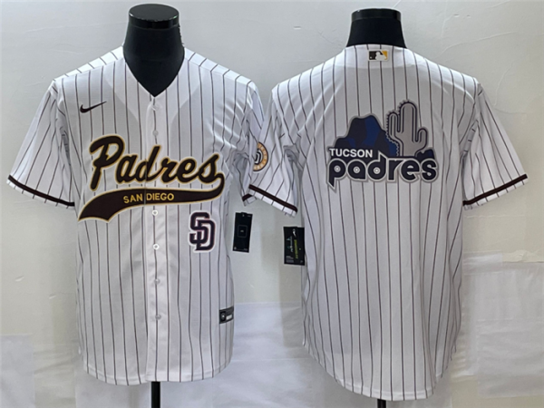 Men San Diego Padres White Big Logo In Back Cool Base With Patch Stitched Baseball Jersey