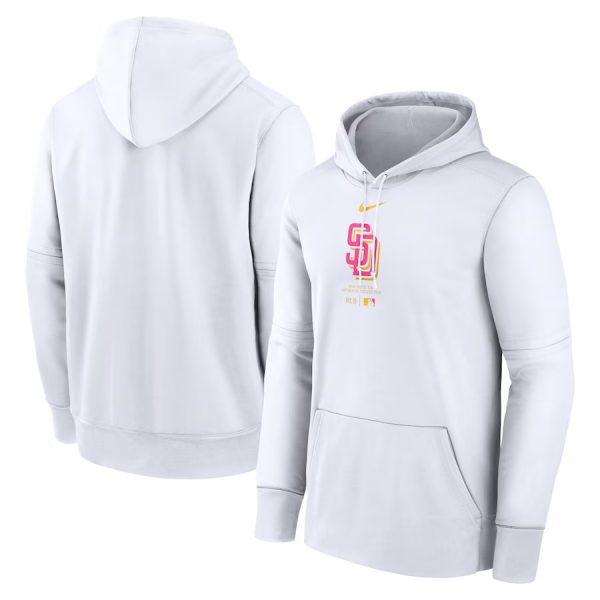 Men San Diego Padres White Collection Practice Performance Pullover Hoodie