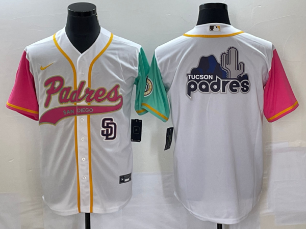 Men San Diego Padres White Team Big Logo City Connect Cool Base With Patch Stitched Baseball Jersey