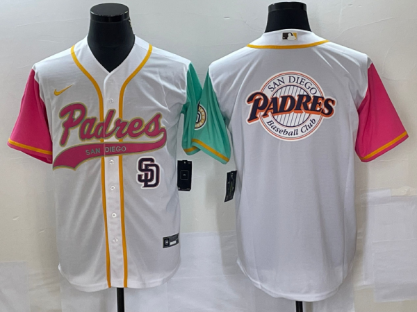 Men San Diego Padres White Team Big Logo City Connect Cool Base With Patch Stitched Baseball Jersey