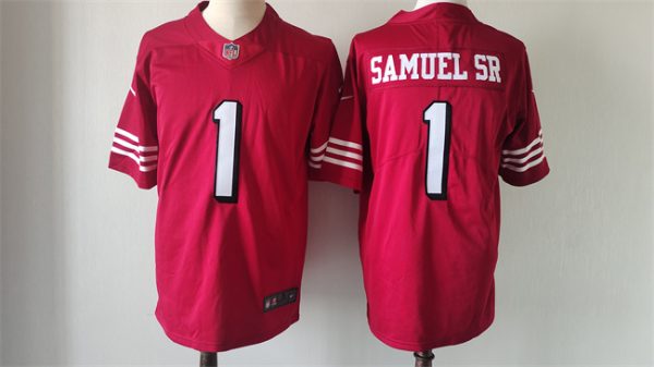 Men San Francisco 49ers #1 Deebo Samuel New Red Vapor Untouchable Limited Stitched Football Jersey
